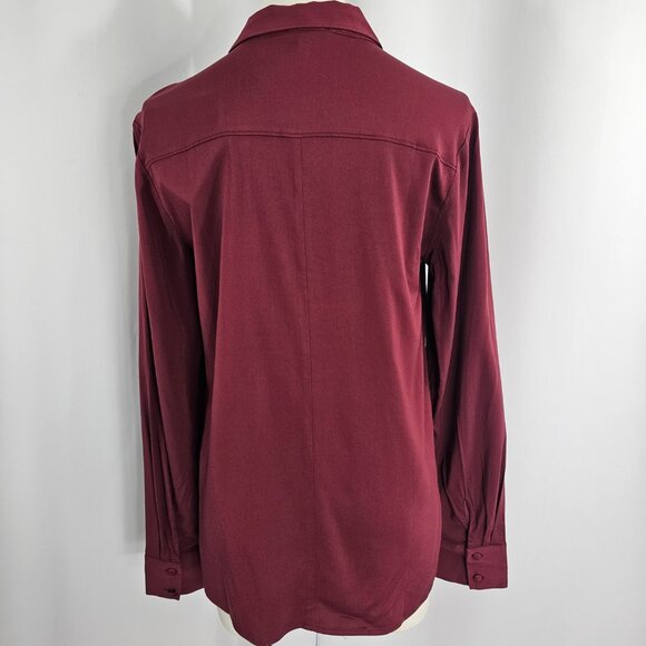 Universal Standard Wren Burgundy Eco Pocket Button Front Top Women's Size XS NWT - Picture 8 of 15
